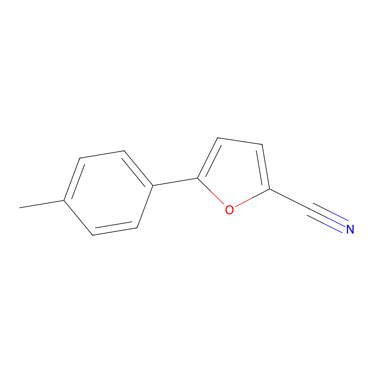 5-p-Tolylfuran-2-carbonitrile molecular structure, CAS 57666-79-2