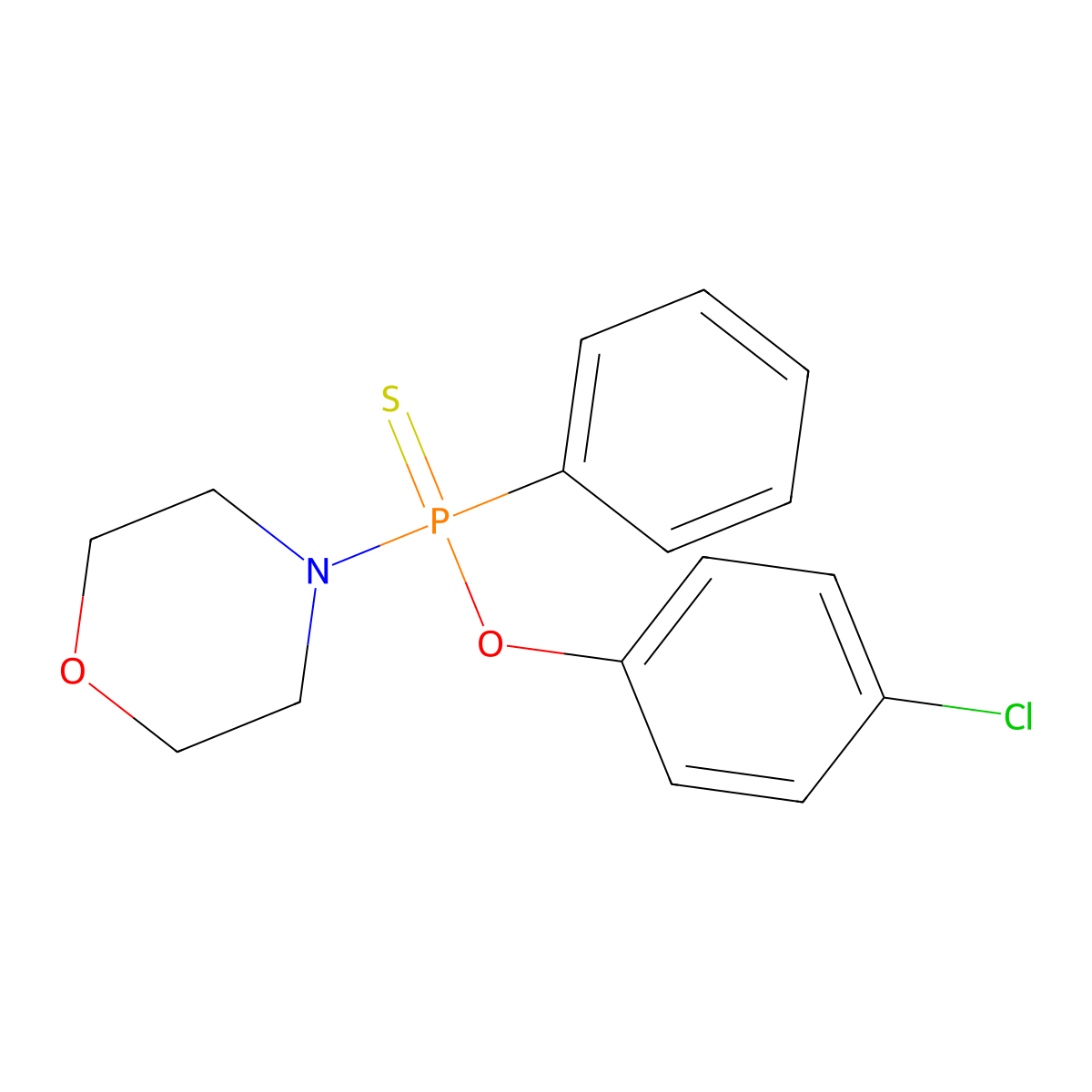 O-(4-chlorophenyl) 4-morpholinyl(phenyl)phosphinothioate molecular structure, CAS 57668-12-9