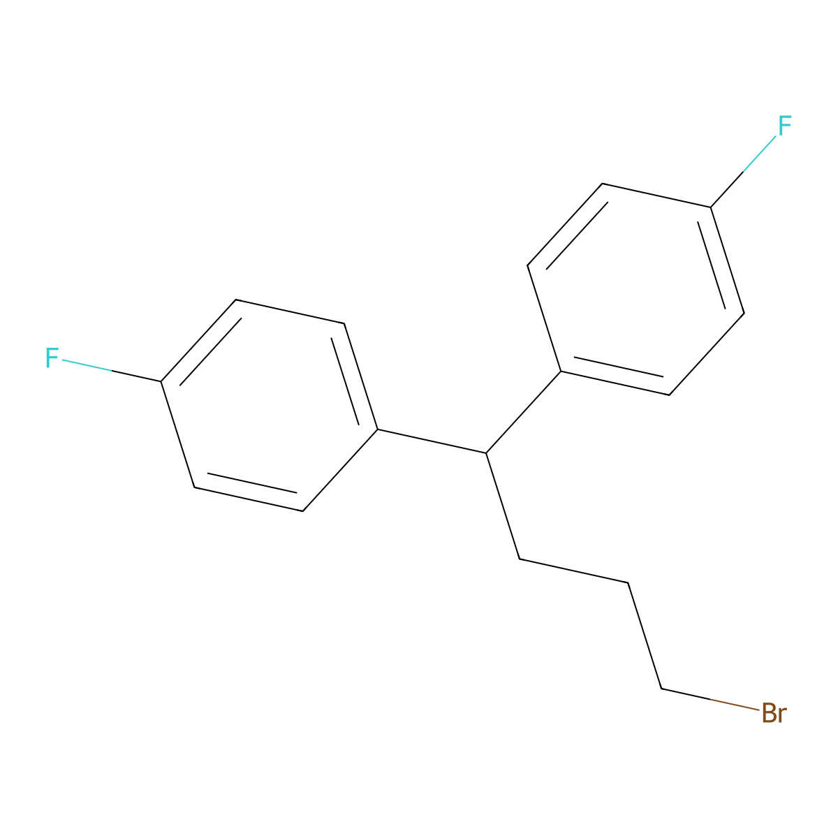 1,1'-(4-Bromobutylidene)bis[4-fluorobenzene] molecular structure, CAS 57668-61-8