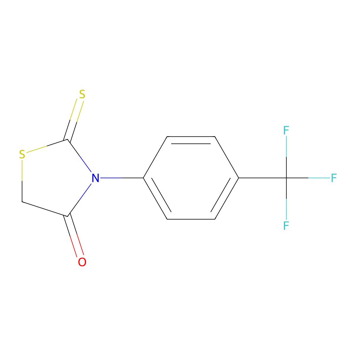2-Thioxo-3-[4-(trifluoromethyl)phenyl]-1,3-thiazolidin-4-one molecular structure, CAS 57669-54-2