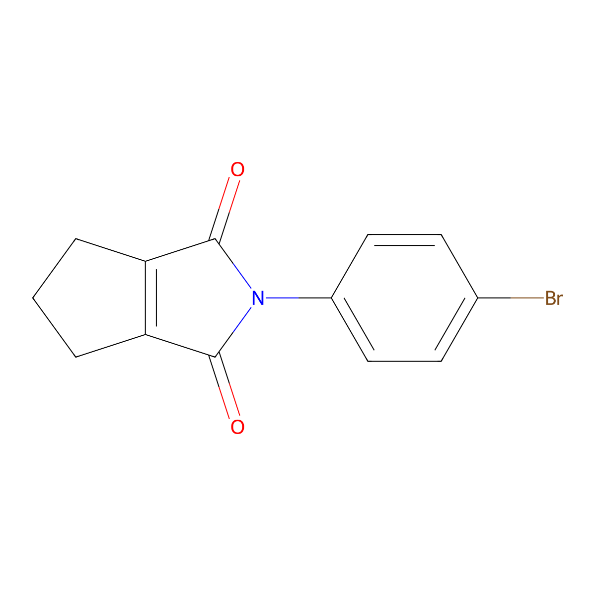2-(4-Bromophenyl)-5,6-dihydrocyclopenta-[c]pyrrole-1,3(2H,4H)-dione molecular structure, CAS 57669-68-8