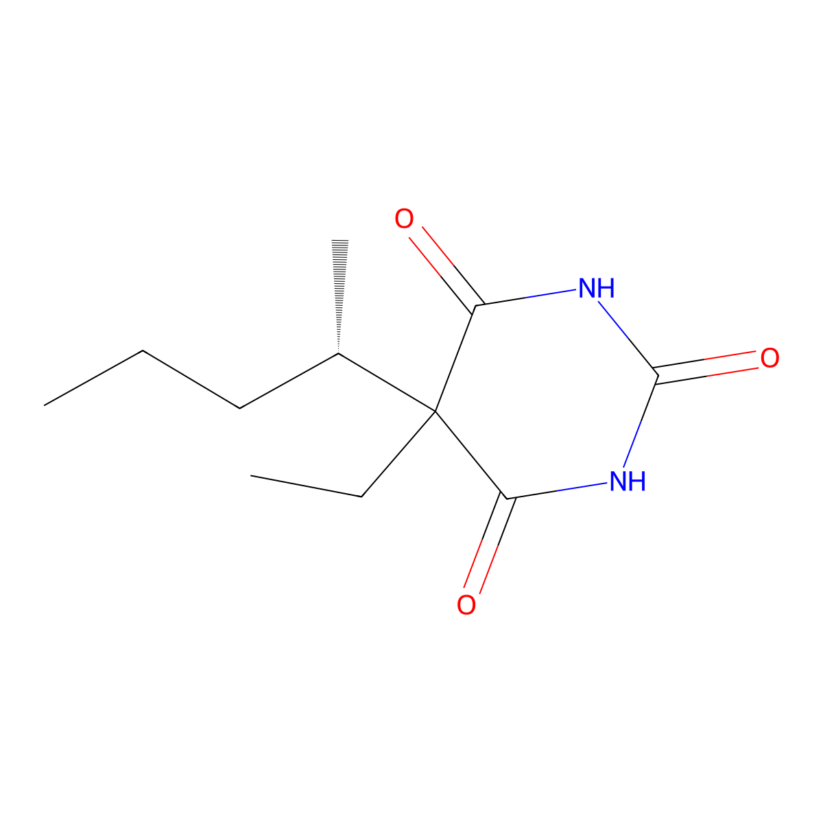 Pentobarbital, (S)- molecular structure, CAS 5767-32-8