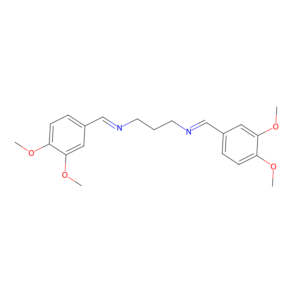 n,n'-Bis[(e)-(3,4-dimethoxyphenyl)methylidene]propane-1,3-diamine molecular structure, CAS 5767-54-4