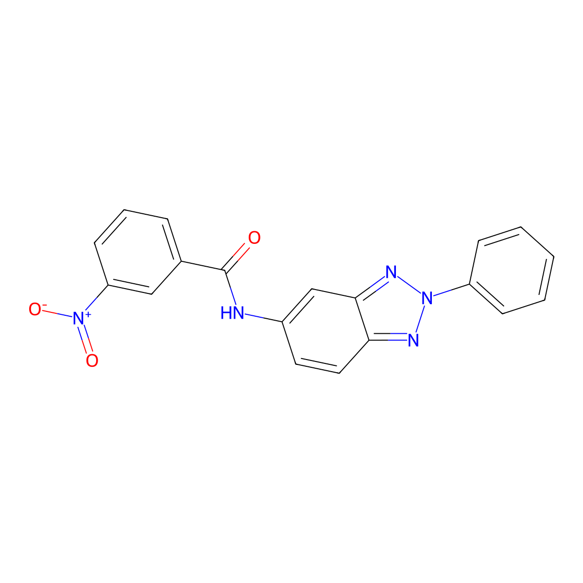 3-nitro-N-(2-phenyl-2H-benzotriazol-5-yl)benzamide molecular structure, CAS 5767-80-6