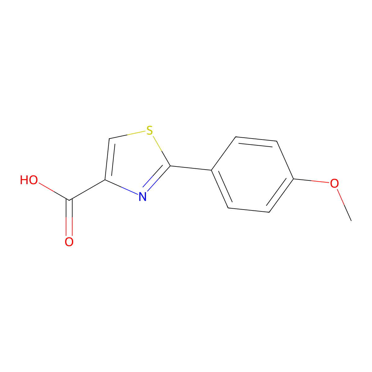 2-(4-Methoxyphenyl)-1,3-thiazole-4-carboxylic acid molecular structure, CAS 57677-80-2