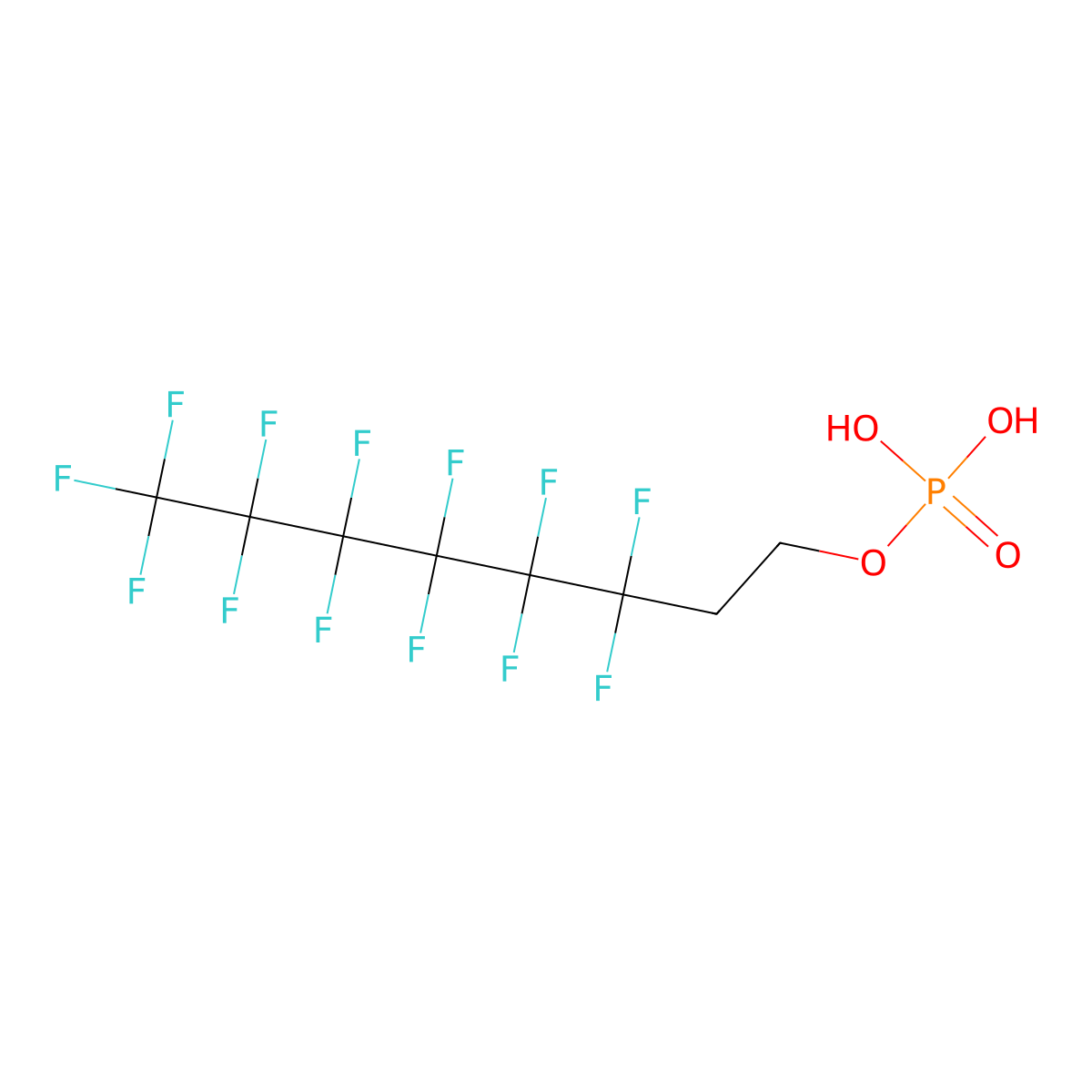 Mono[2-(perfluorohexyl)ethyl] phosphate molecular structure, CAS 57678-01-0