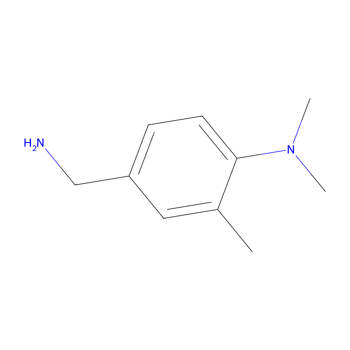 4-(aminomethyl)-N,N,2-trimethylaniline molecular structure, CAS 57678-47-4