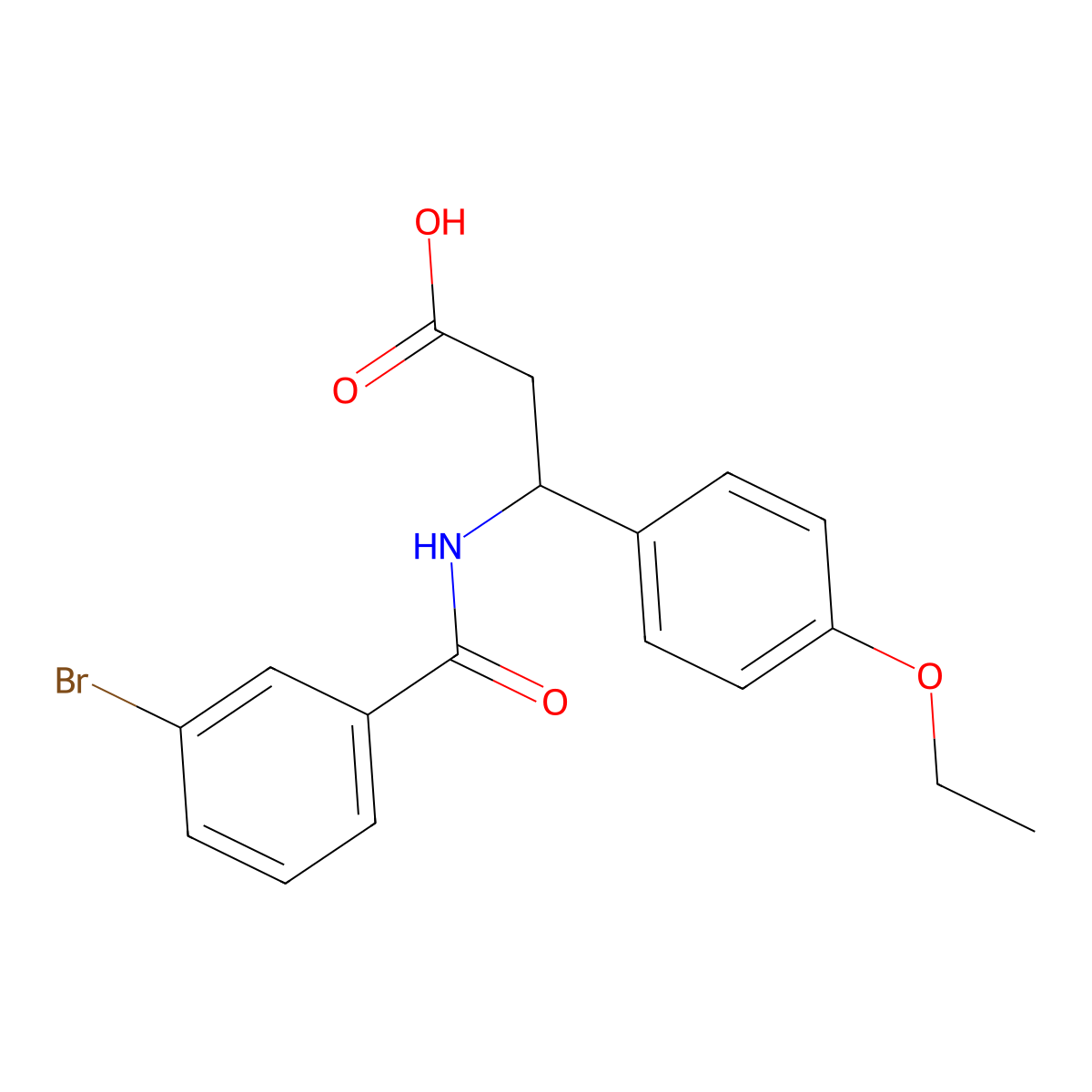 3-[(3-bromobenzoyl)amino]-3-(4-ethoxyphenyl)propanoic Acid molecular structure, CAS 5768-08-1