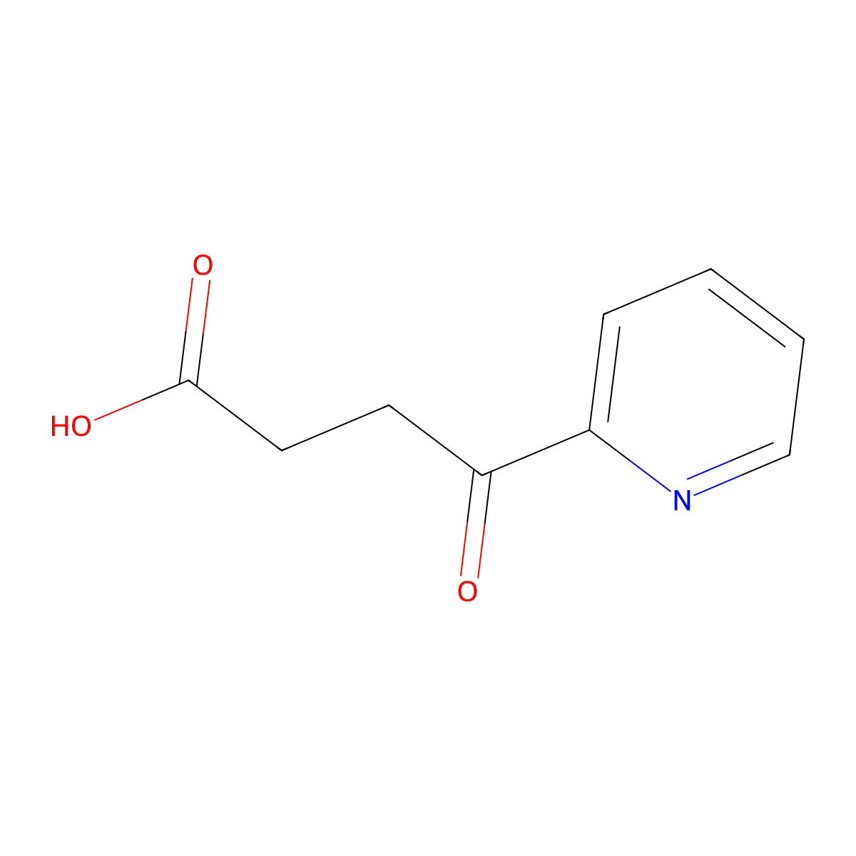 4-Oxo-4-(2-pyridyl)butyric acid molecular structure, CAS 5768-27-4