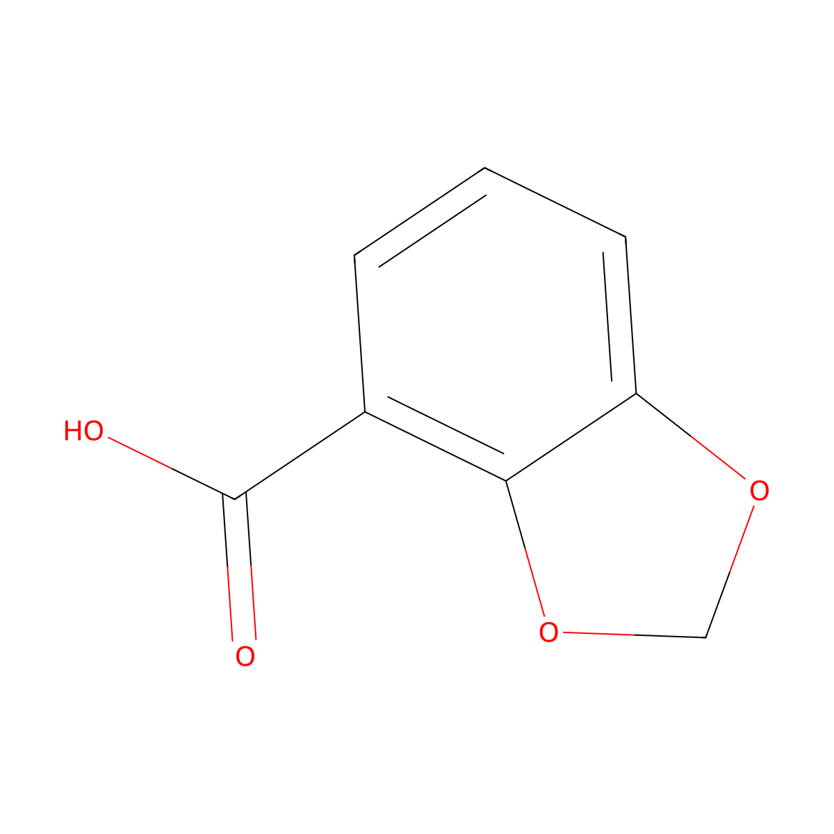 1,3-Dioxaindane-4-carboxylic acid molecular structure, CAS 5768-39-8