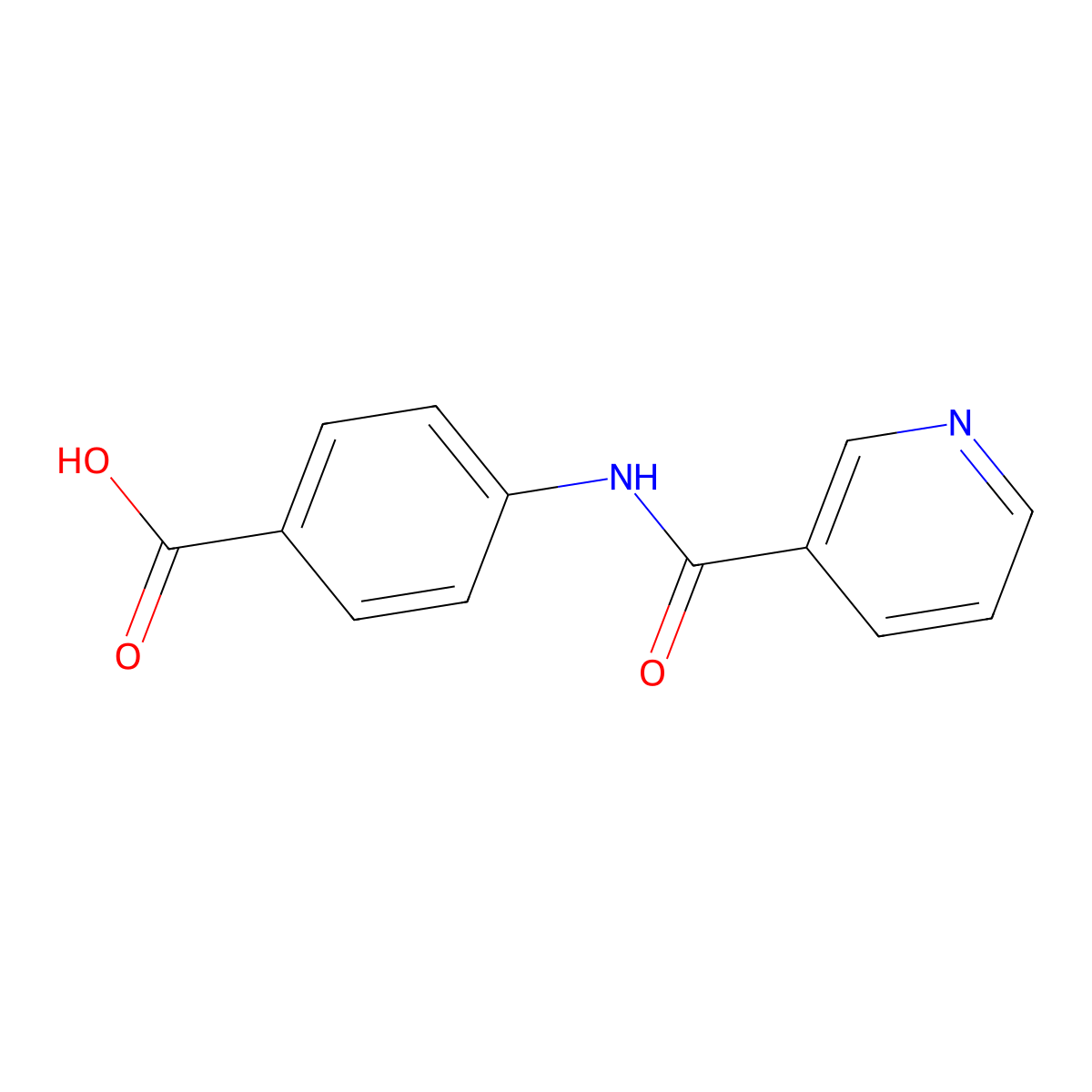 Benzoic acid, 4-((3-pyridinylcarbonyl)amino)- molecular structure, CAS 5768-40-1