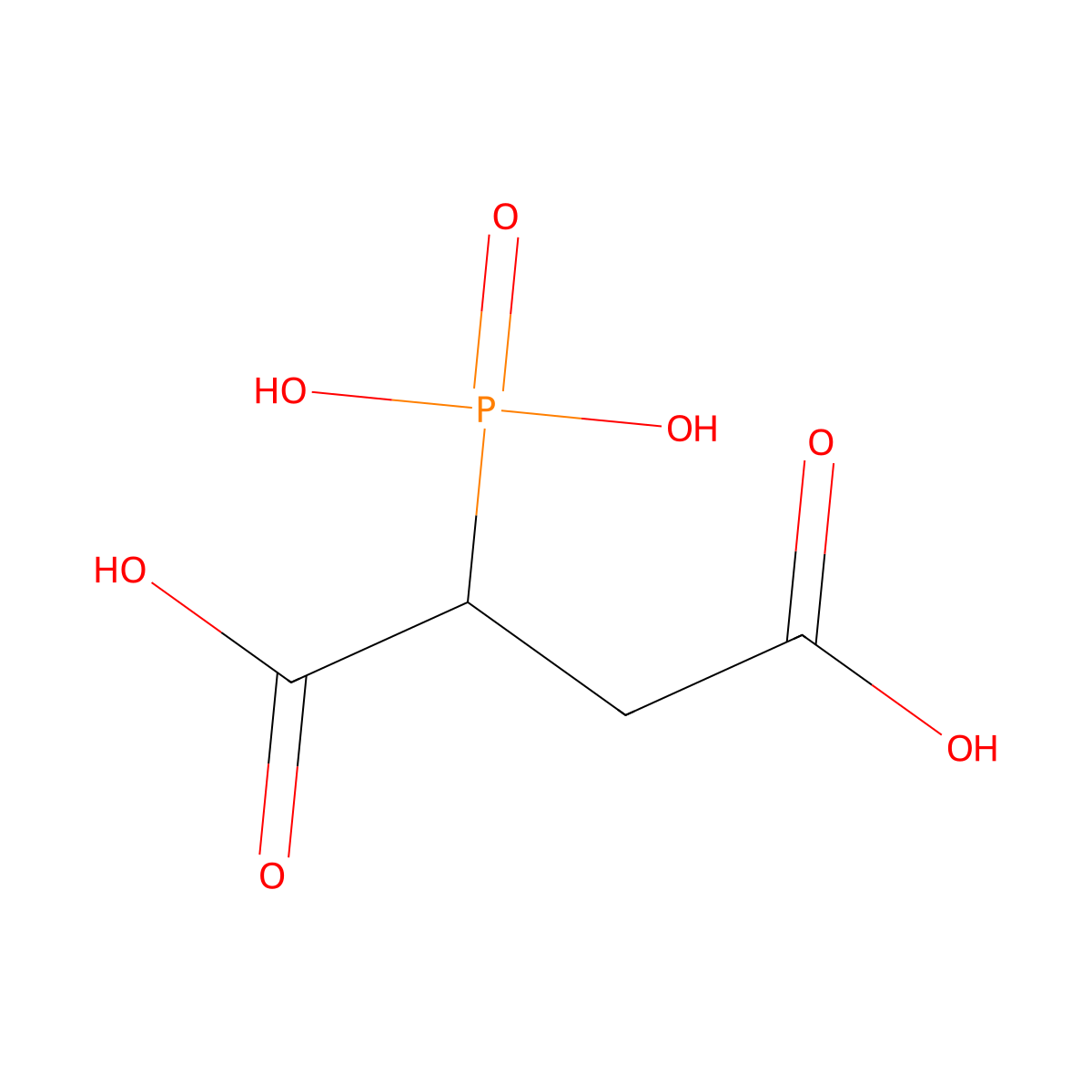 Phosphonosuccinic acid molecular structure, CAS 5768-48-9