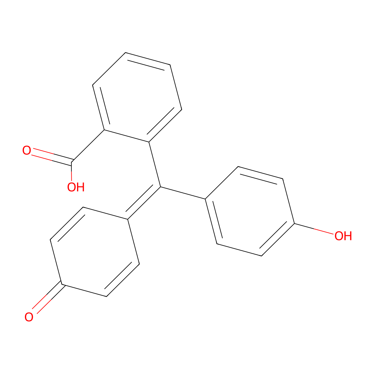 2-((4-Hydroxyphenyl)(4-oxo-2,5-cyclohexadien-1-ylidene)methyl)benzoic acid molecular structure, CAS 5768-87-6