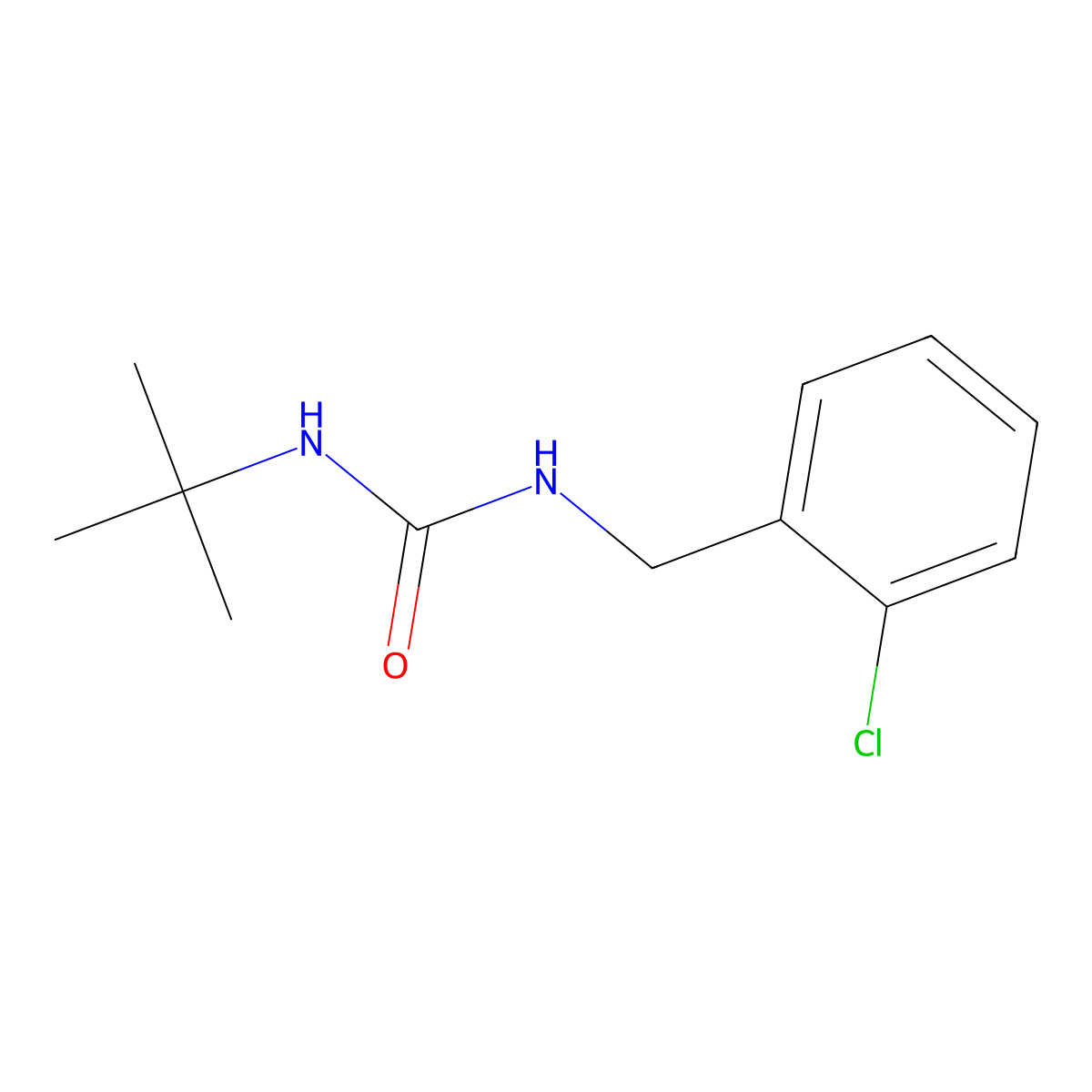 1-Tert-butyl-3-(2-chlorobenzyl)urea molecular structure, CAS 5768-95-6