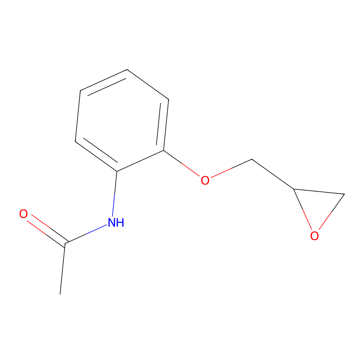 N-[2-(oxiran-2-ylmethoxy)phenyl]acetamide molecular structure, CAS 57682-11-8