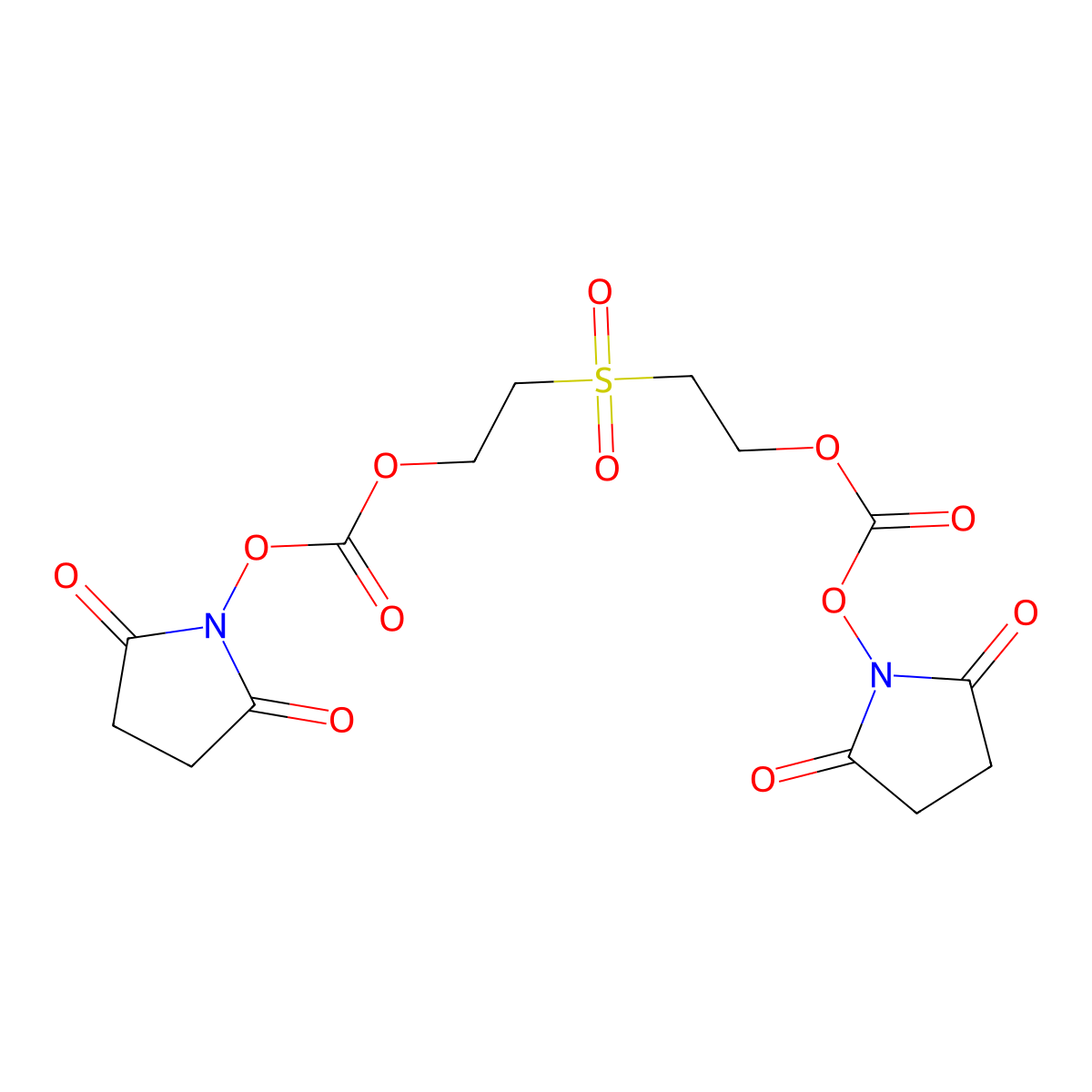 C,C'-(Sulfonyldi-2,1-ethanediyl) bis(C-(2,5-dioxo-1-pyrrolidinyl) carbonate) molecular structure, CAS 57683-72-4