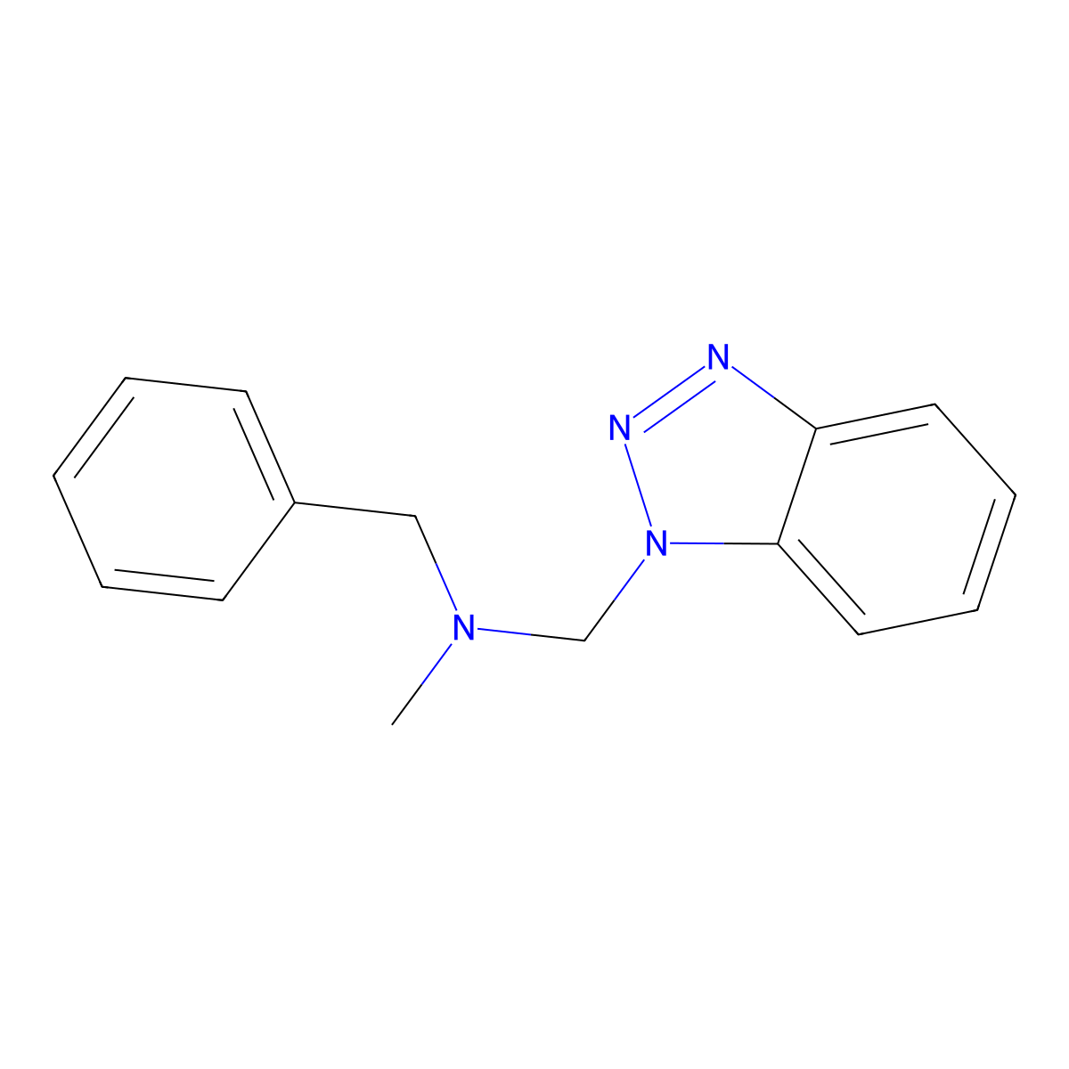 N-Benzyl-N-methyl-1H-benzotriazole-1-methanamine molecular structure, CAS 57684-27-2