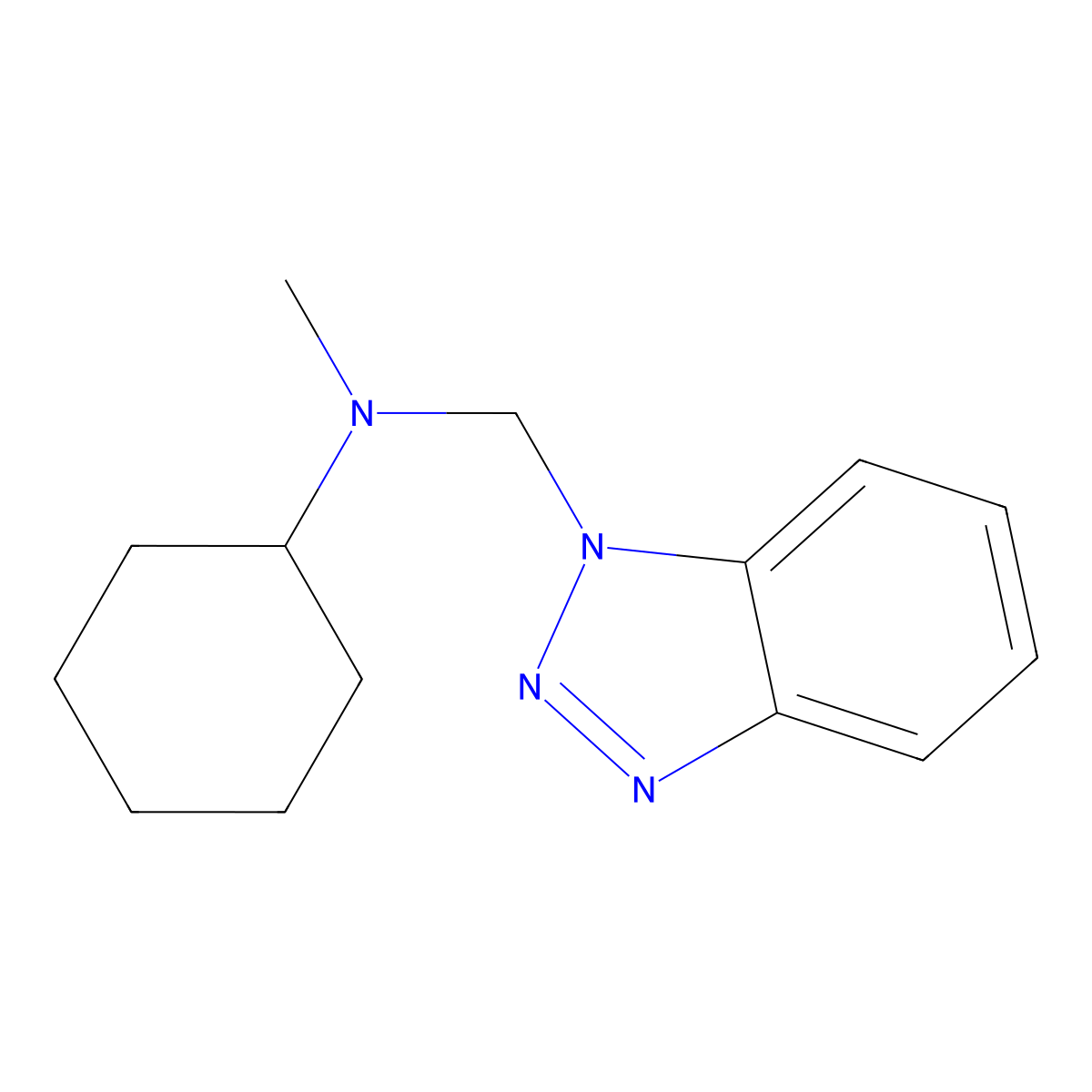 N-(1H-1,2,3-Benzotriazol-1-ylmethyl)-N-methylcyclohexanamine molecular structure, CAS 57684-31-8