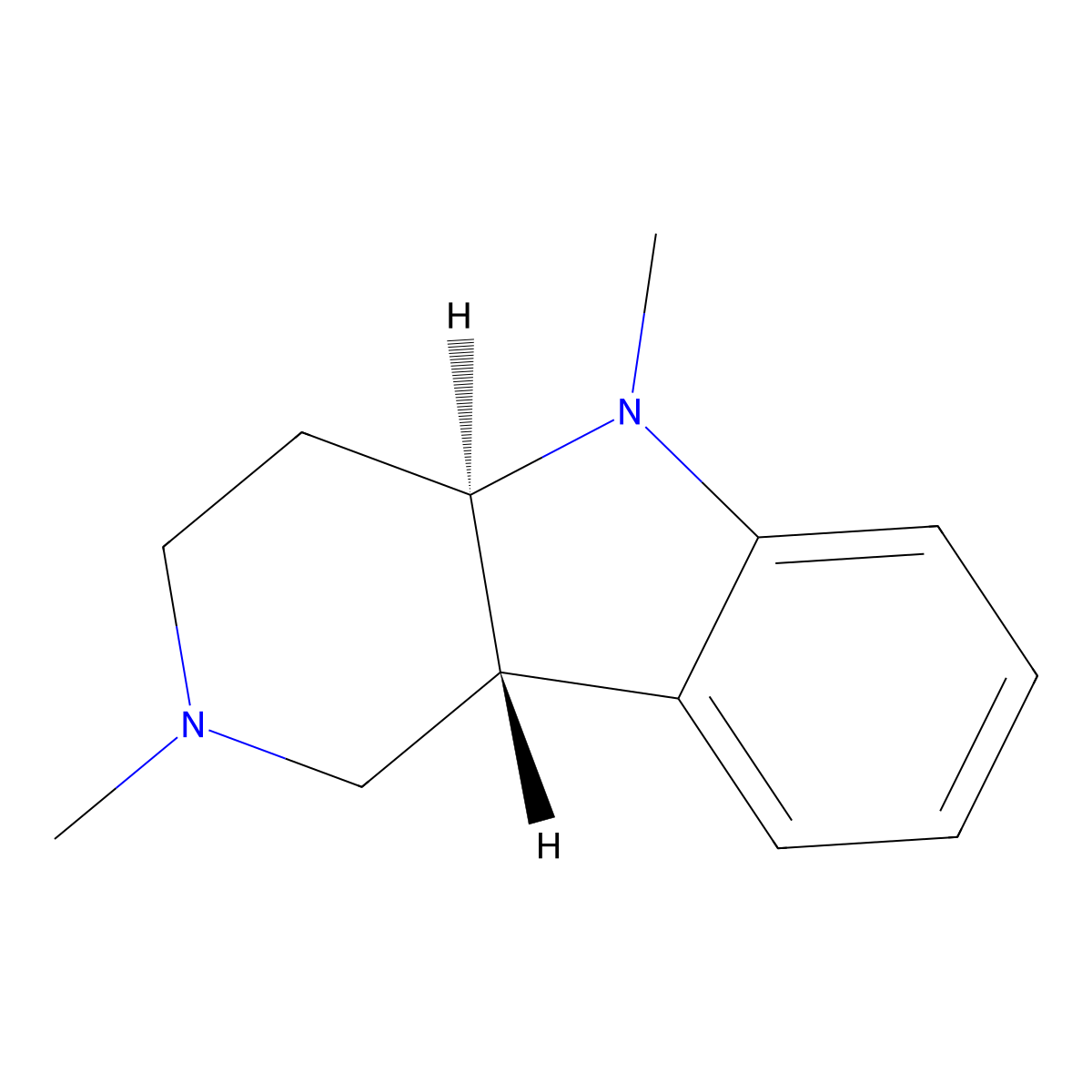 (4aR,9bR)-2,5-Dimethyl-2,3,4,4a,5,9b-hexahydro-1H-pyrido[4,3-b]indole molecular structure, CAS 57684-92-1