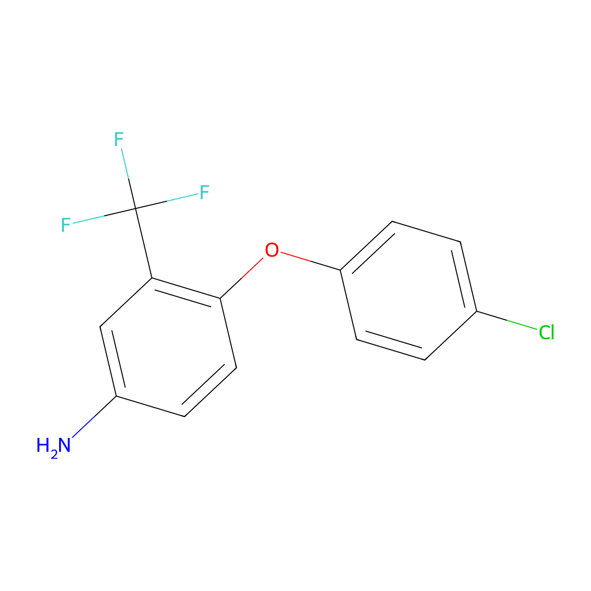 4-(4-Chlorophenoxy)-3-(trifluoromethyl)aniline molecular structure, CAS 57688-17-2