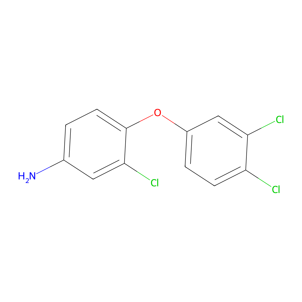 3-Chloro-4-(3,4-dichlorophenoxy)aniline molecular structure, CAS 57688-23-0