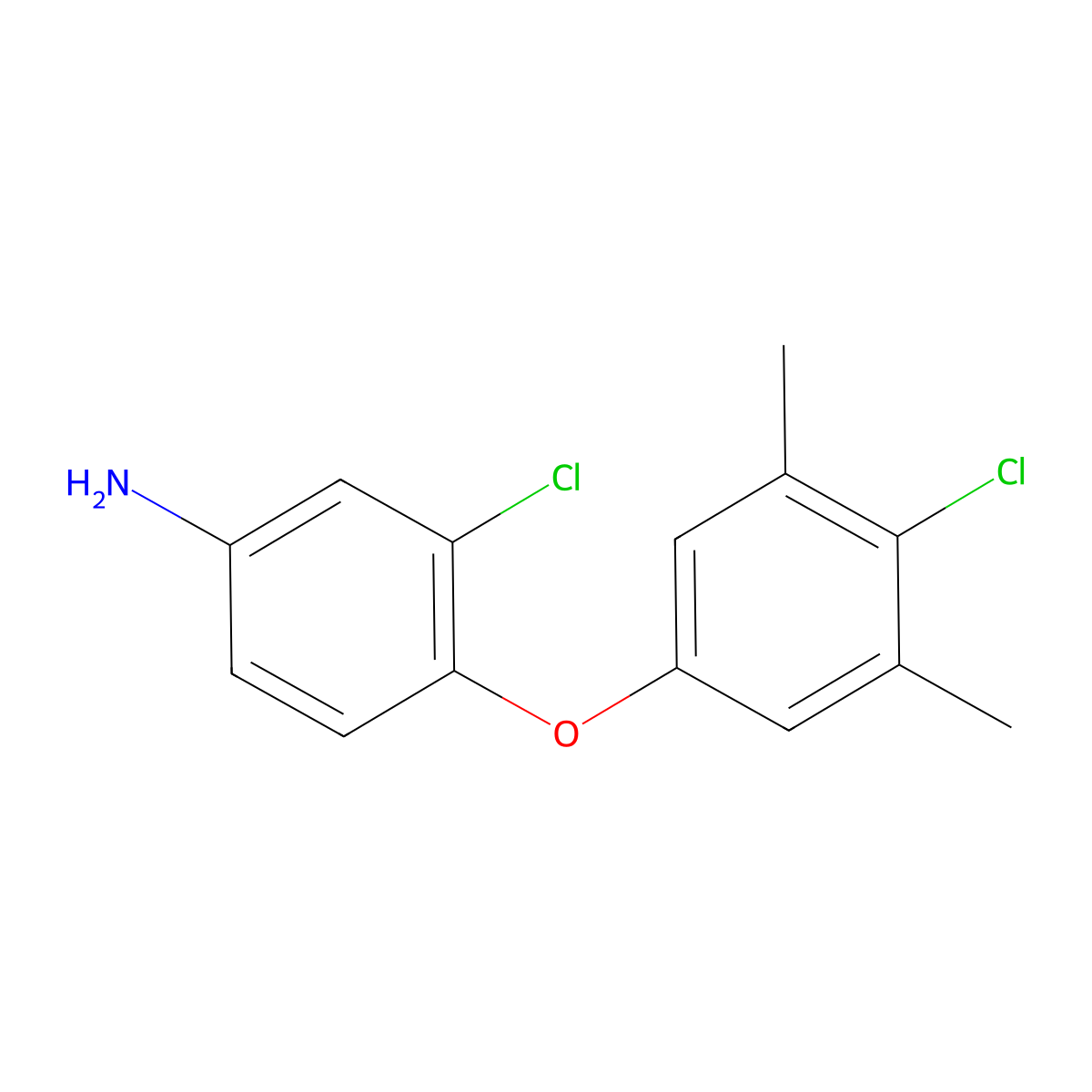 3-Chloro-4-(4-chloro-3,5-dimethylphenoxy)aniline molecular structure, CAS 57688-36-5