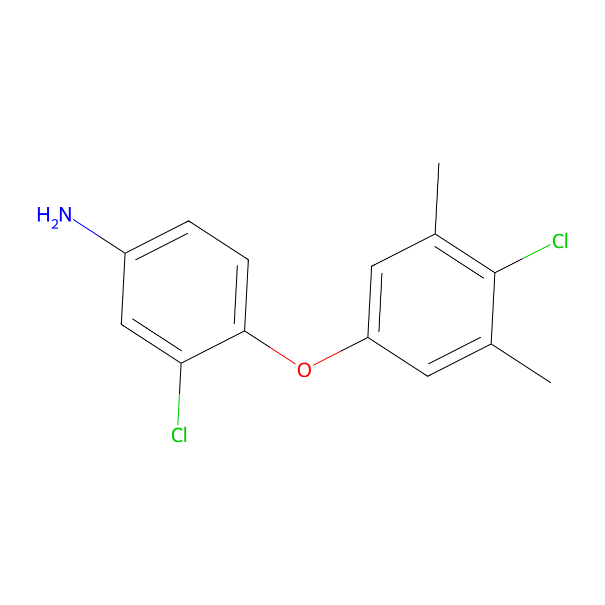 3-Chloro-4-(4-chloro-3,5-dimethylphenoxy)aniline molecular structure, CAS 57688-36-5