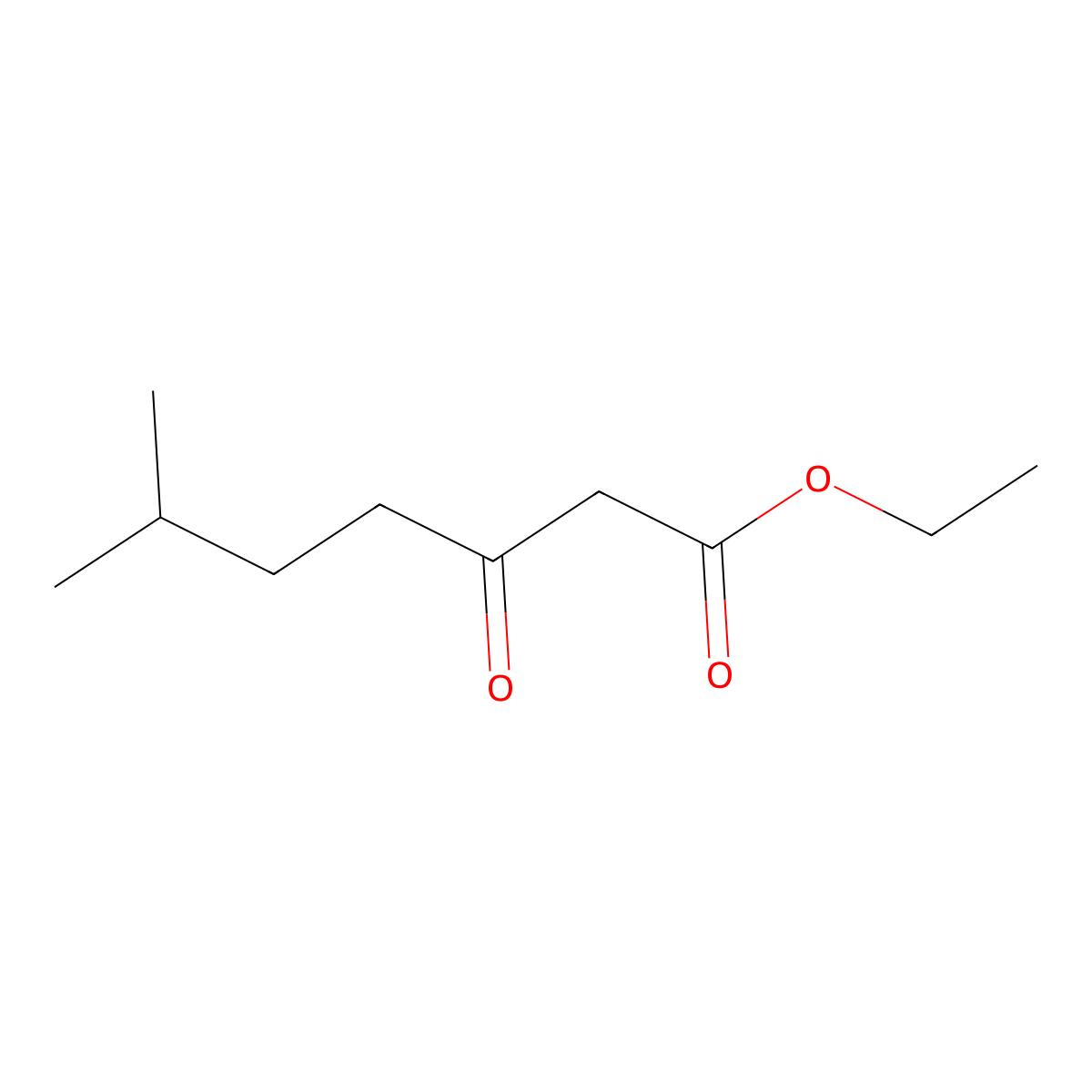 Ethyl 6-methyl-3-oxoheptanoate molecular structure, CAS 57689-16-4