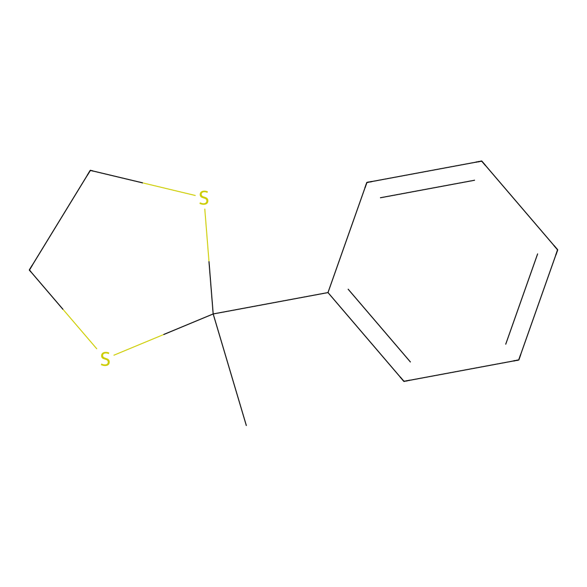 2-Methyl-2-phenyl-1,3-dithiolane molecular structure, CAS 5769-02-8
