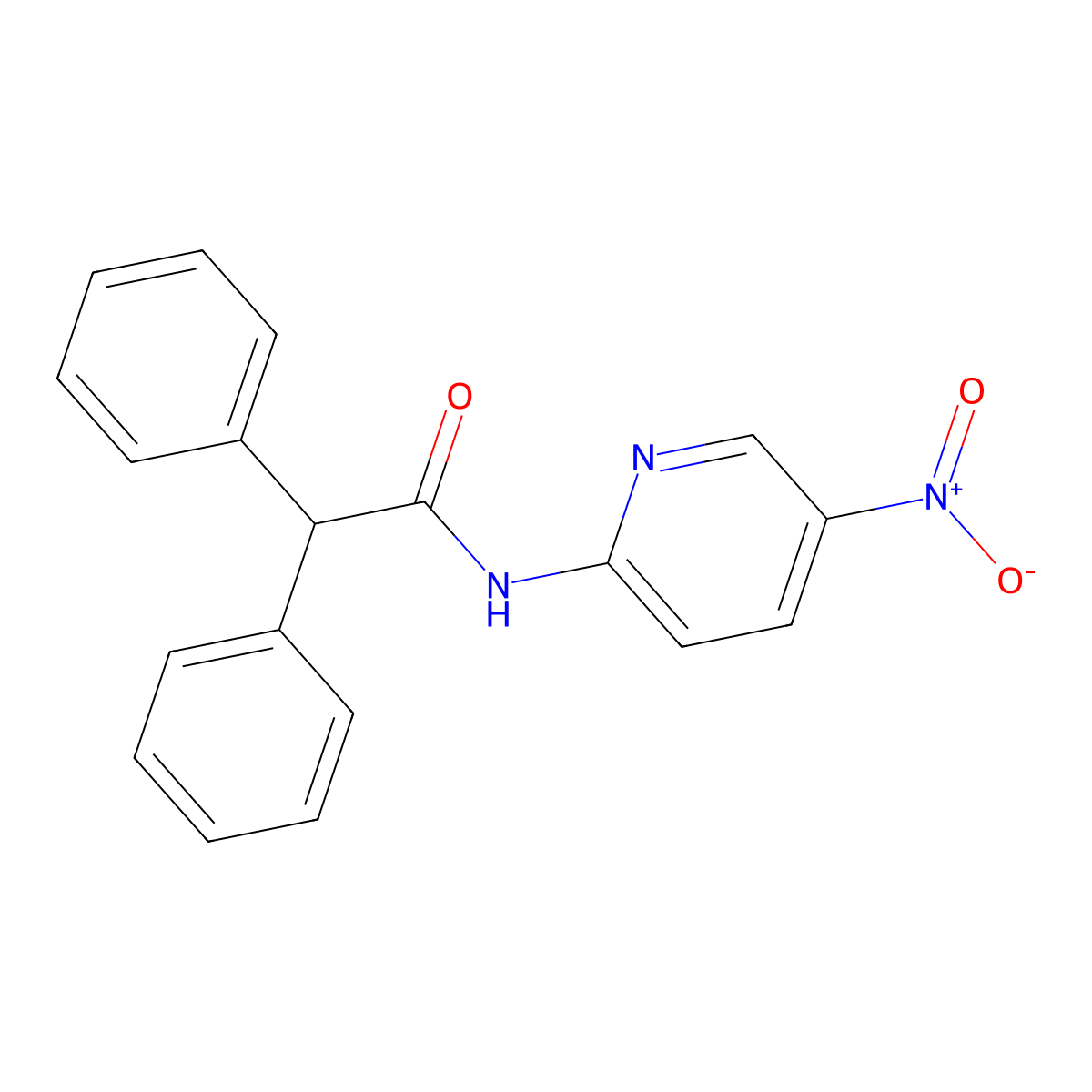 N-(5-nitropyridin-2-yl)-2,2-diphenylacetamide molecular structure, CAS 5769-12-0