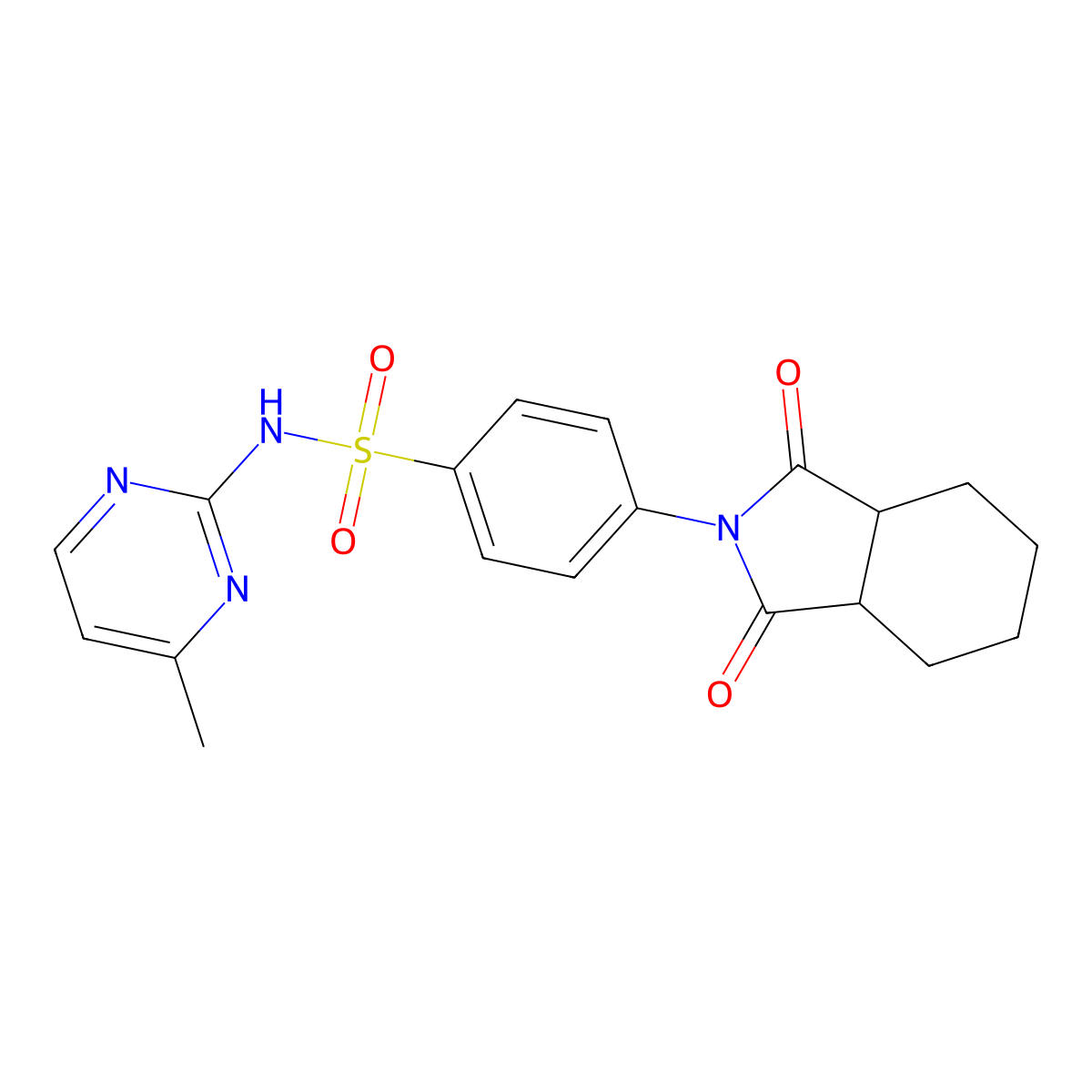 4-(1,3-dioxo-3a,4,5,6,7,7a-hexahydroisoindol-2-yl)-N-(4-methylpyrimidin-2-yl)benzenesulfonamide molecular structure, CAS 5769-40-4
