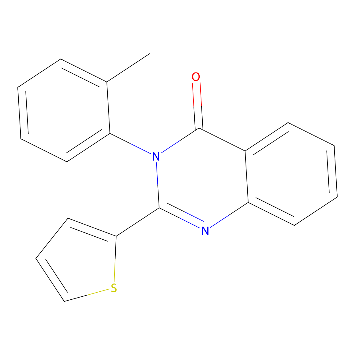 3-(2-Methylphenyl)-2-thiophen-2-ylquinazolin-4-one molecular structure, CAS 57696-06-7