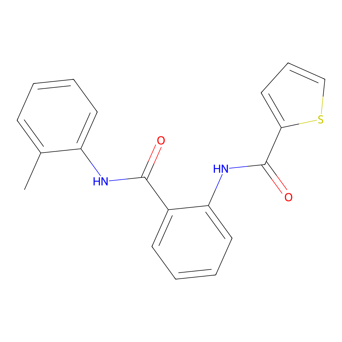 N-[2-[(2-methylphenyl)carbamoyl]phenyl]thiophene-2-carboxamide molecular structure, CAS 57696-09-0