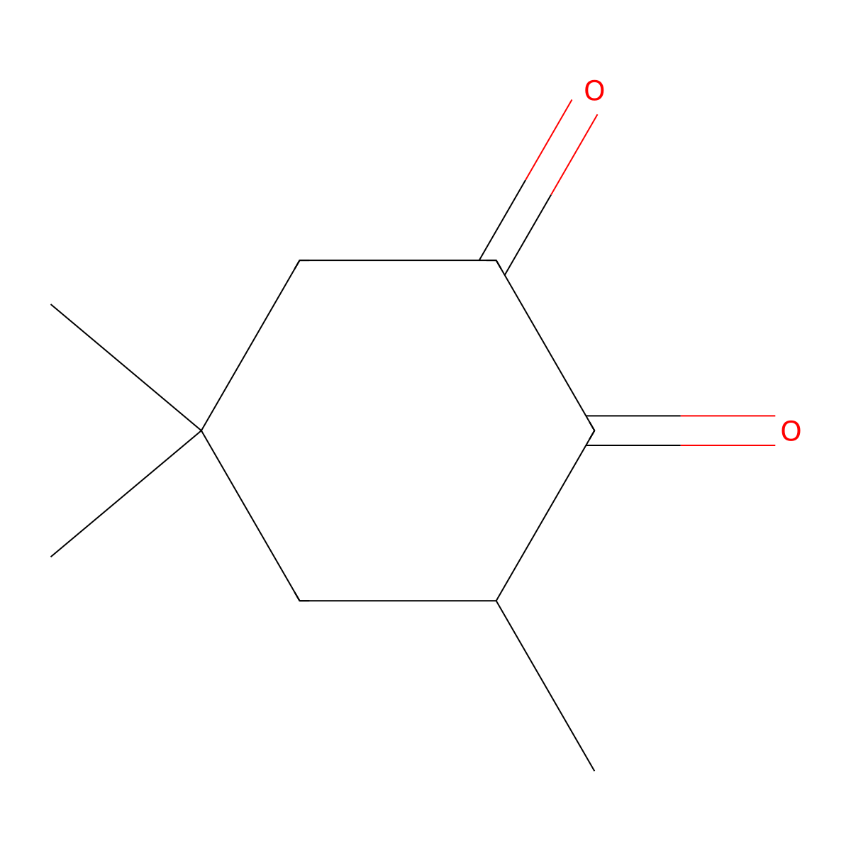 3,5,5-Trimethyl-1,2-cyclohexanedione molecular structure, CAS 57696-89-6