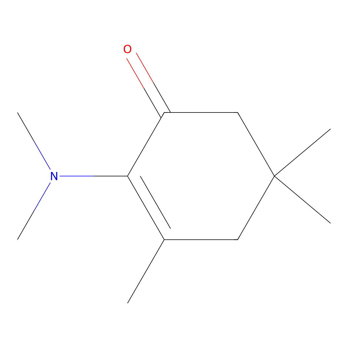2-(Dimethylamino)-3,5,5-trimethylcyclohex-2-en-1-one molecular structure, CAS 57696-94-3