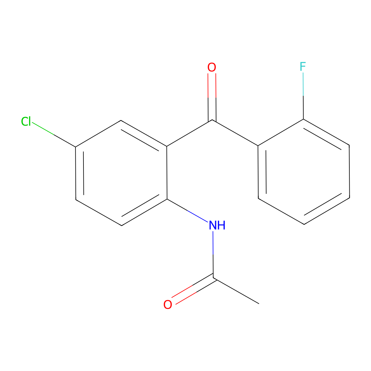 N-[4-chloro-2-(2-fluorobenzoyl)phenyl]acetamide molecular structure, CAS 57698-59-6