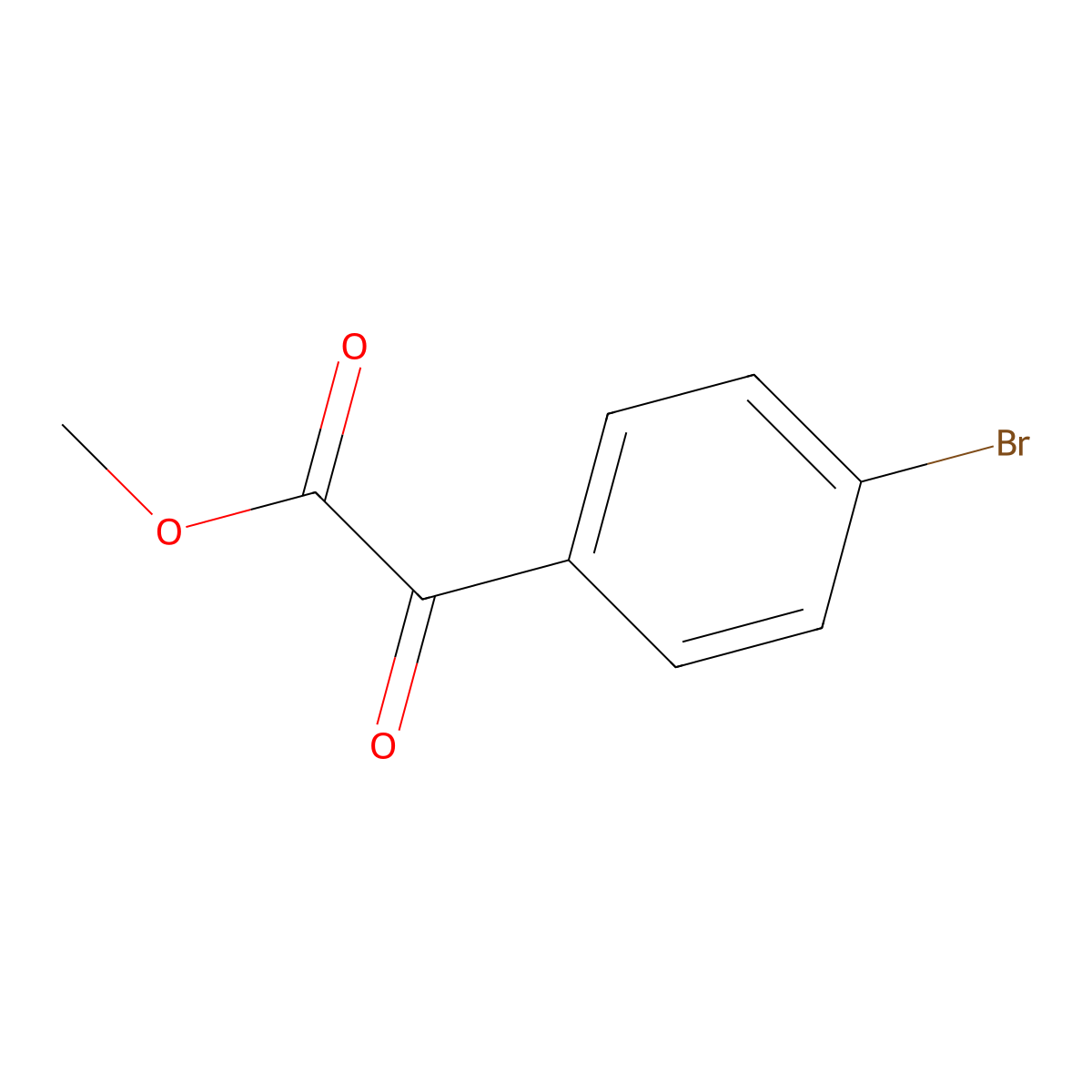 Methyl 2-(4-bromophenyl)-2-oxoacetate molecular structure, CAS 57699-28-2