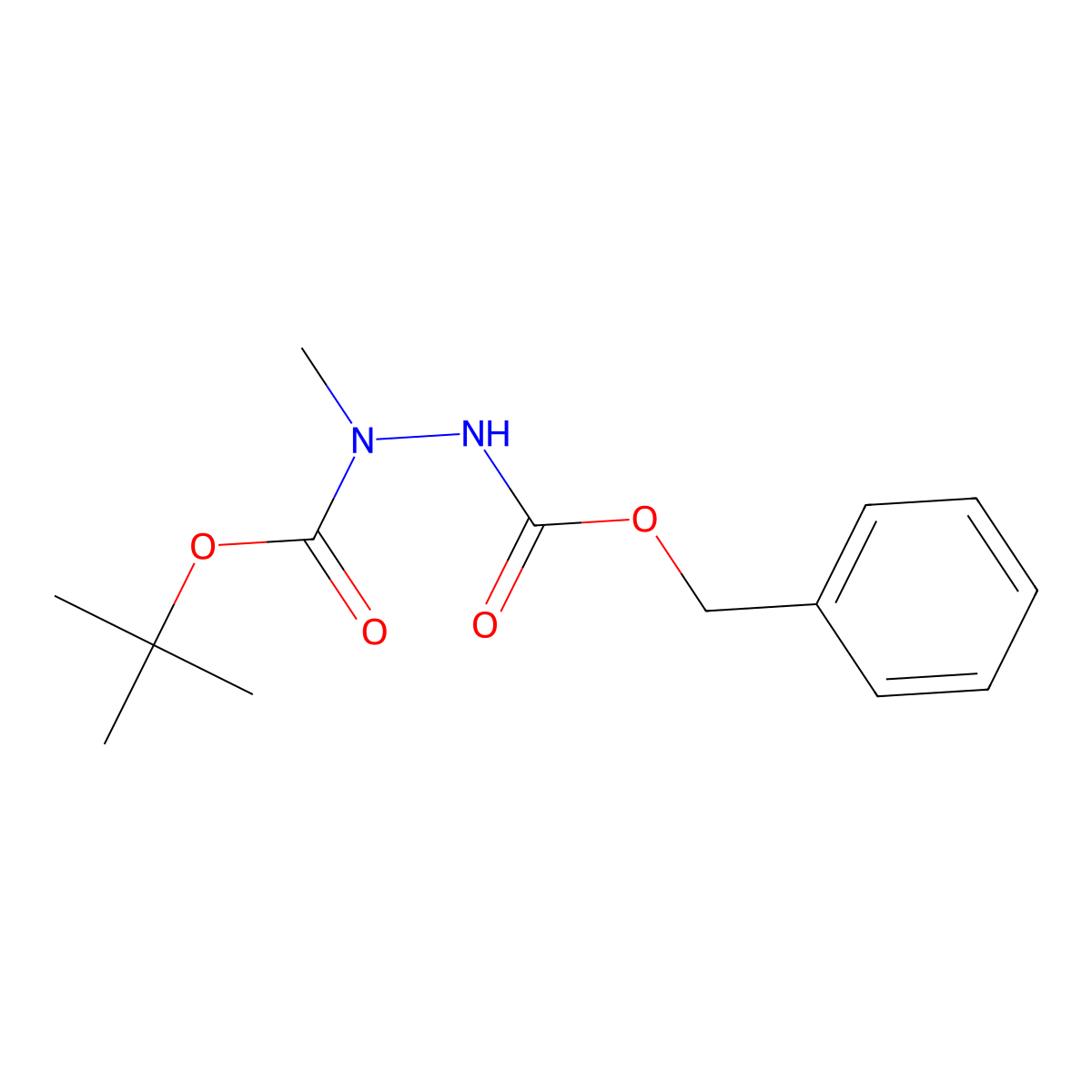 2-Benzyl 1-tert-butyl 1-methylhydrazine-1,2-dicarboxylate molecular structure, CAS 57699-92-0