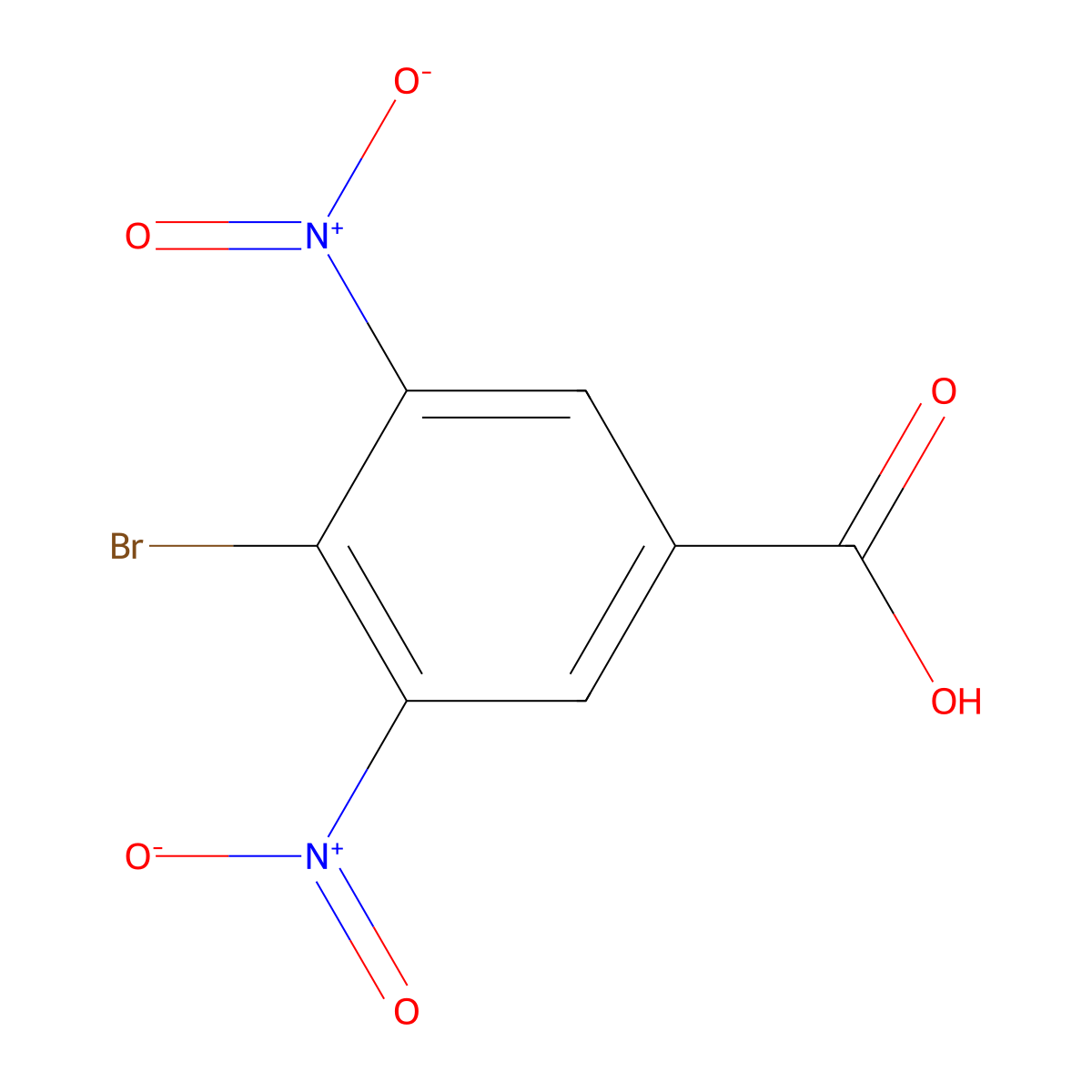4-Bromo-3,5-dinitrobenzoic acid molecular structure, CAS 577-52-6