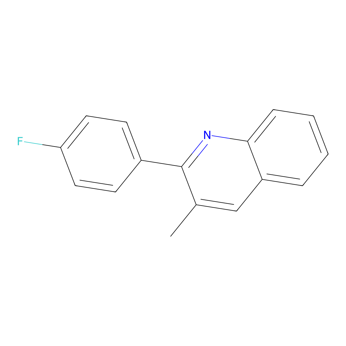 2-(4-Fluorophenyl)-3-methylquinoline molecular structure, CAS 577-90-2