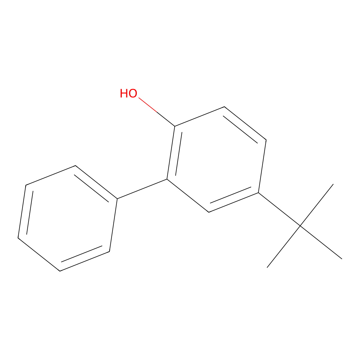 5-tert-Butyl-1,1'-biphenyl-2-ol molecular structure, CAS 577-92-4