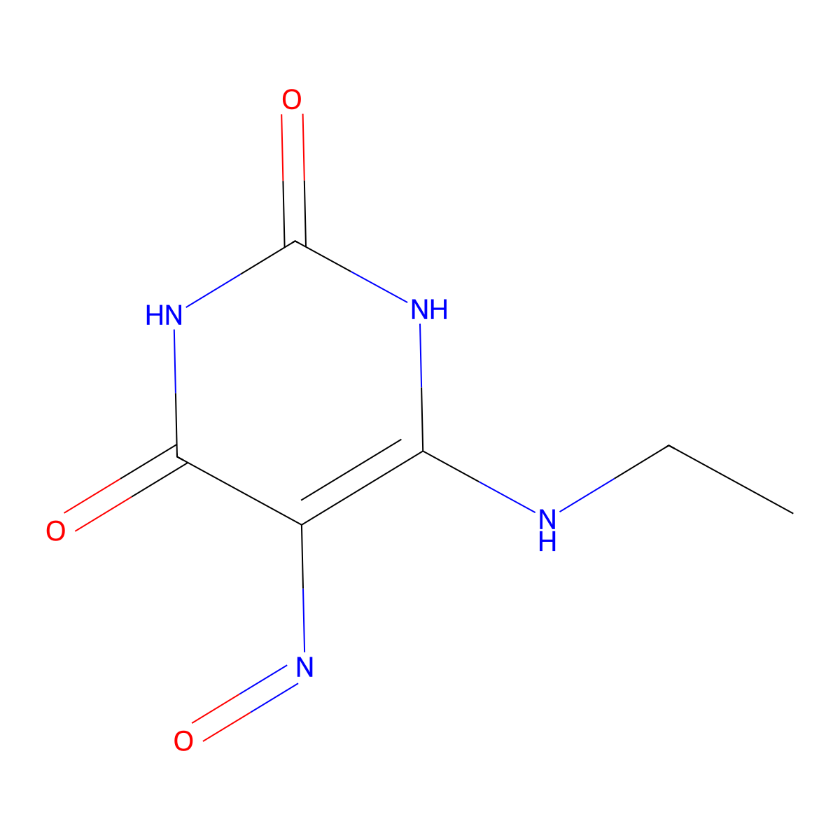 6-(ethylamino)-5-nitroso-1H-pyrimidine-2,4-dione molecular structure, CAS 5770-17-2