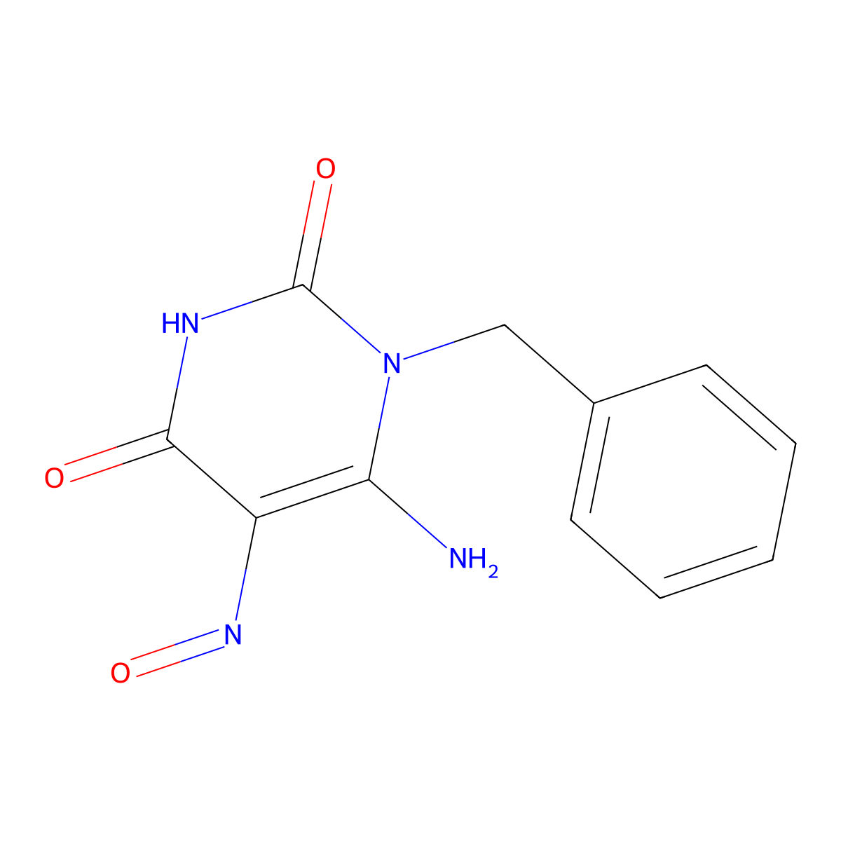 6-amino-1-benzyl-5-nitrosopyrimidine-2,4(1H,3H)-dione molecular structure, CAS 5770-23-0