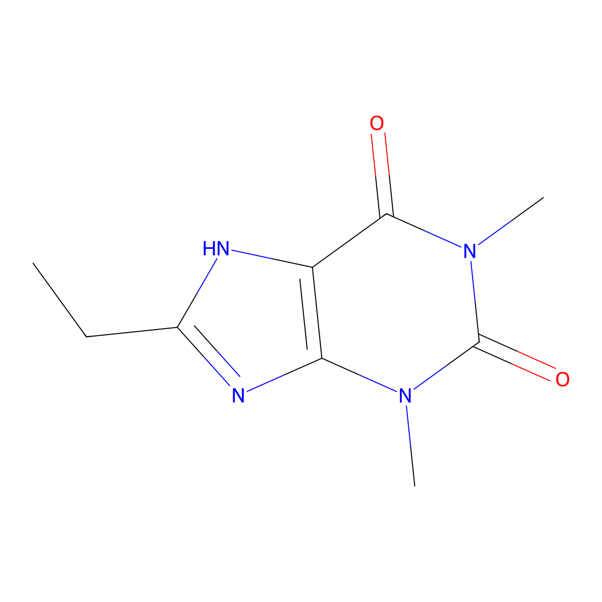 8-Ethyl-3,9-dihydro-1,3-dimethyl-1H-purine-2,6-dione molecular structure, CAS 5770-28-5