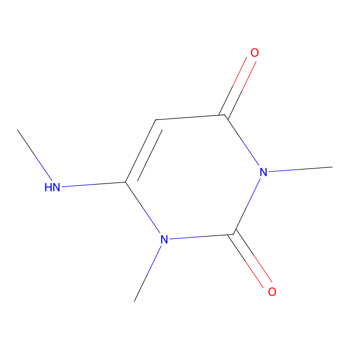 1,3-Dimethyl-6-(methylamino)pyrimidine-2,4(1H,3H)-dione molecular structure, CAS 5770-42-3