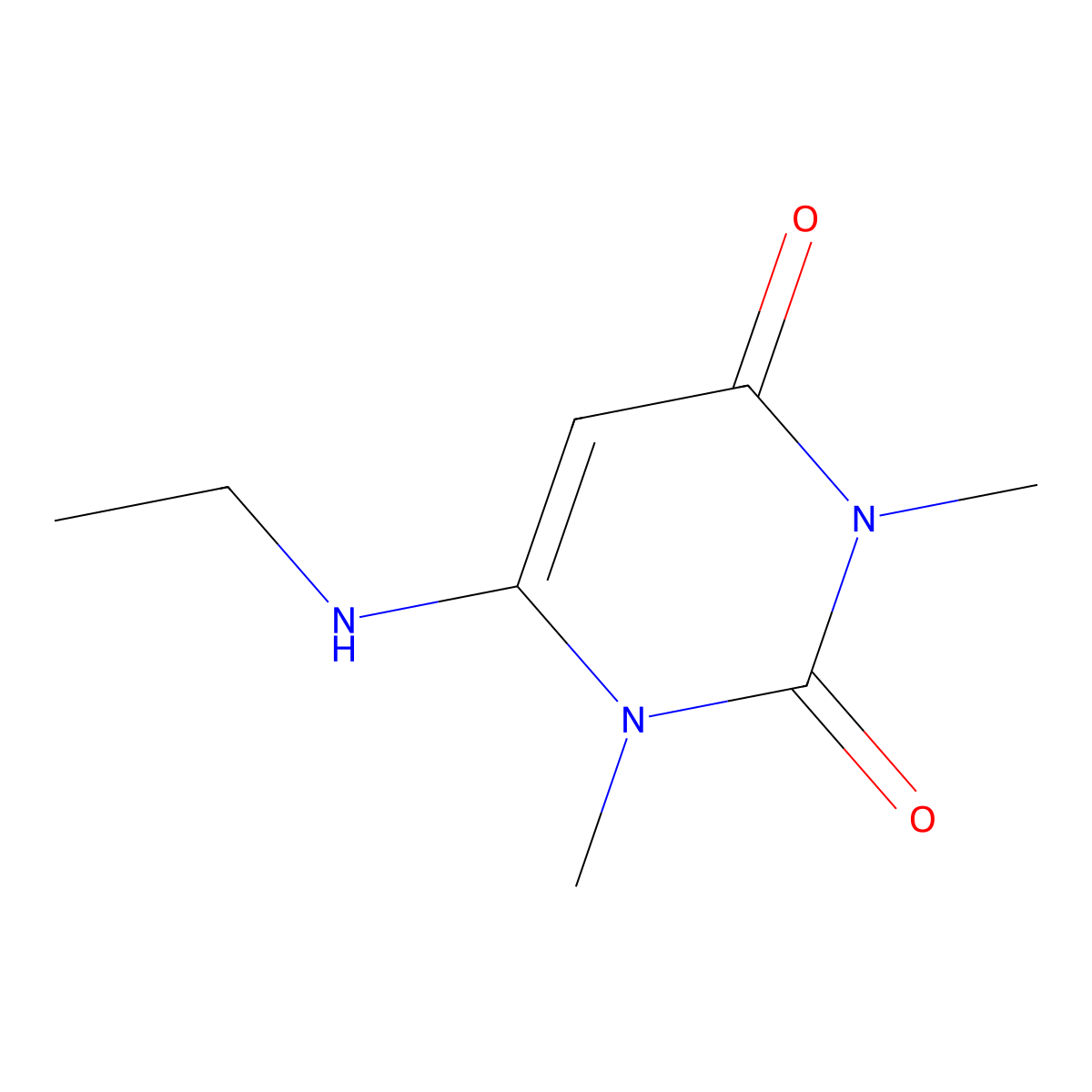 6-Ethylamino-1,3-dimethyl-1H-pyrimidine-2,4-dione molecular structure, CAS 5770-43-4