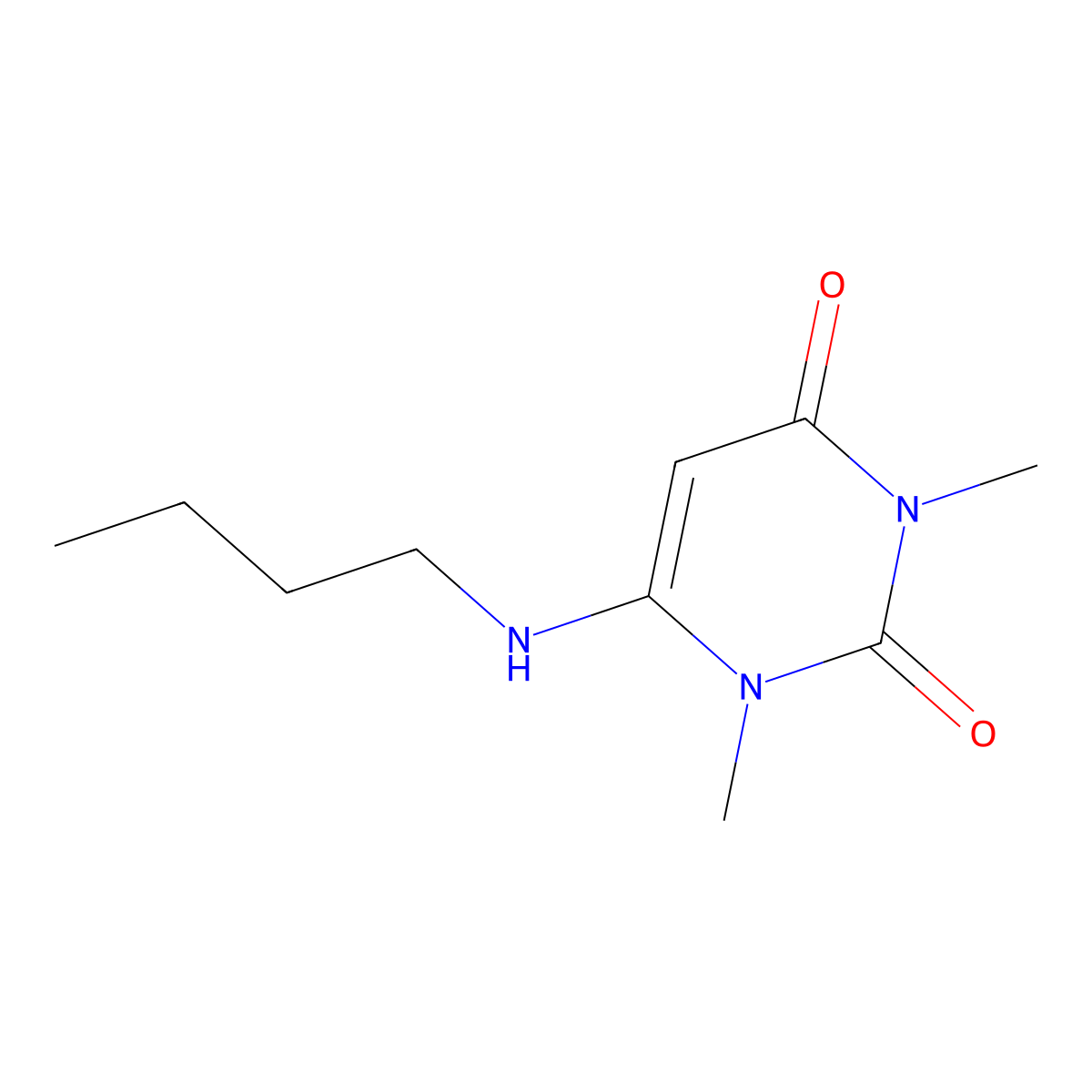 6-(butylamino)-1,3-dimethylpyrimidine-2,4(1H,3H)-dione molecular structure, CAS 5770-46-7