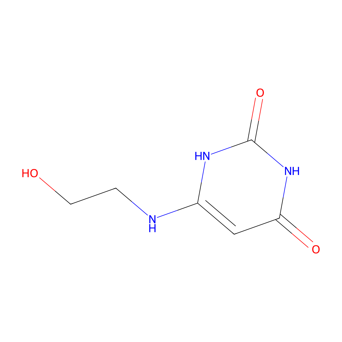 6-[(2-hydroxyethyl)amino]pyrimidine-2,4(1H,3H)-dione molecular structure, CAS 5770-52-5