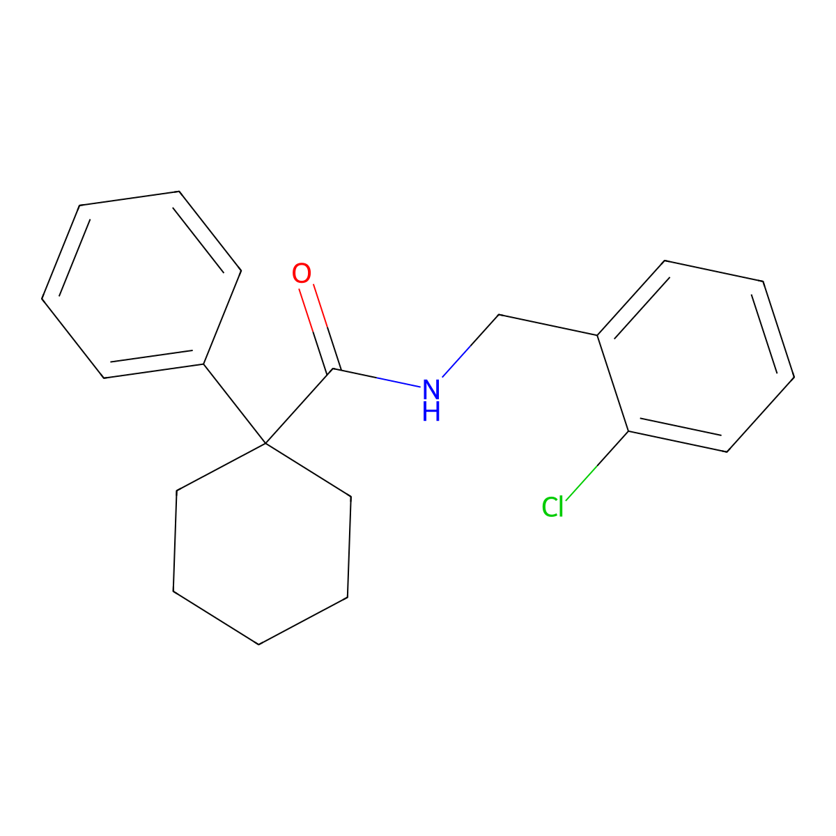 N-[(2-chlorophenyl)methyl]-1-phenylcyclohexane-1-carboxamide molecular structure, CAS 577034-67-4