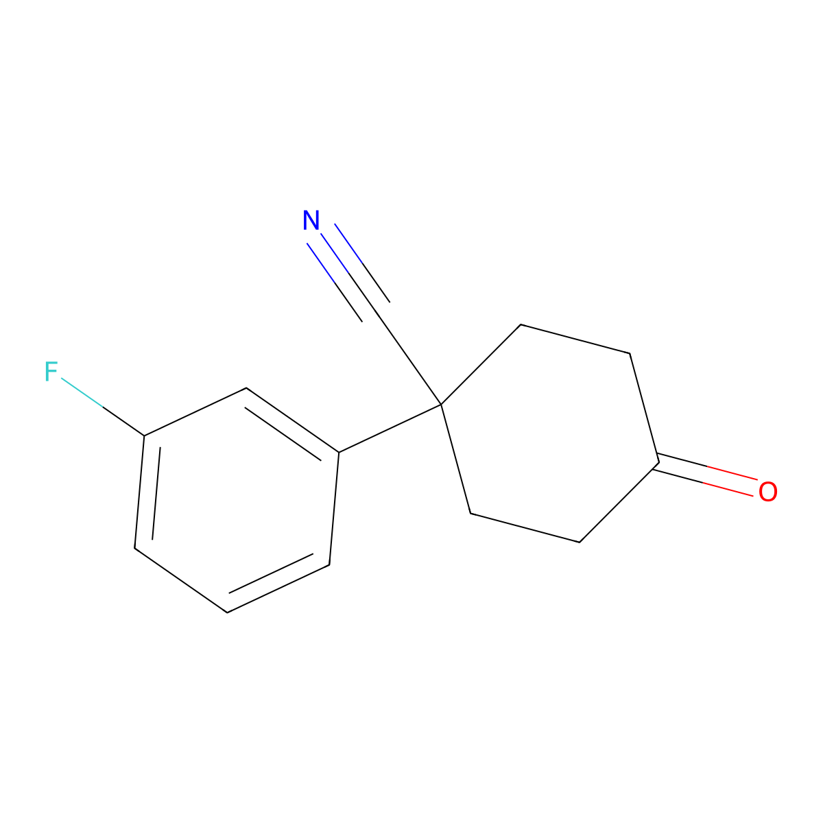 1-(3-Fluorophenyl)-4-oxocyclohexanecarbonitrile molecular structure, CAS 577036-07-8